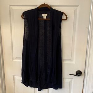 Navy sleeveless long vest